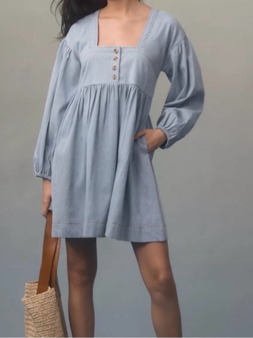 Anthropologie Pale Blue Cotton Peasant Dress for Kids